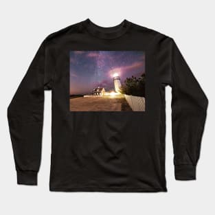 Cape Cod Truro Massachusetts Highland Light Starry Sky Long Sleeve T-Shirt